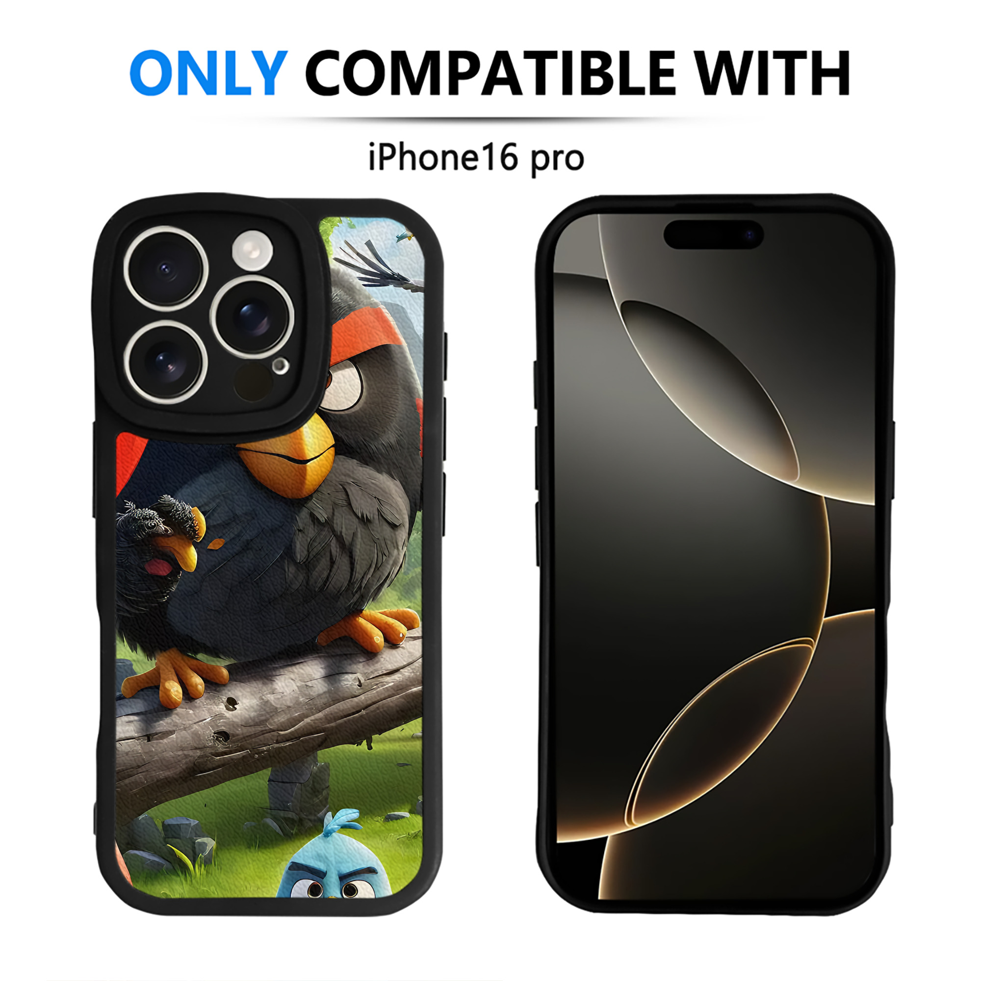 （画像用） Angry Birds アングリーバード 【iPhone 16シリーズ対応】シリコンスマホケース（レザー調） 材質：シリコン